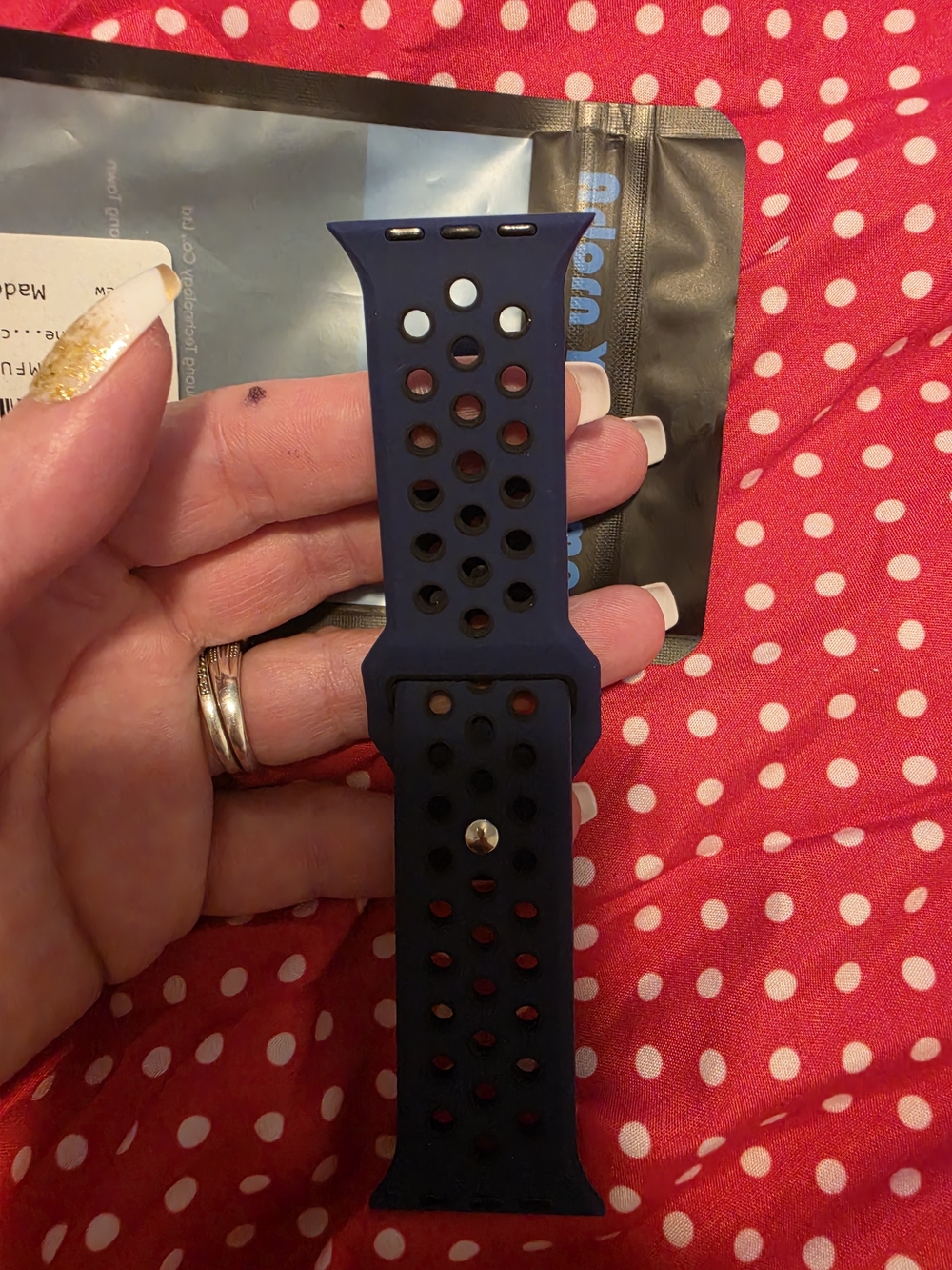 Othr Navy Perforated Silicone Sport Watch Band